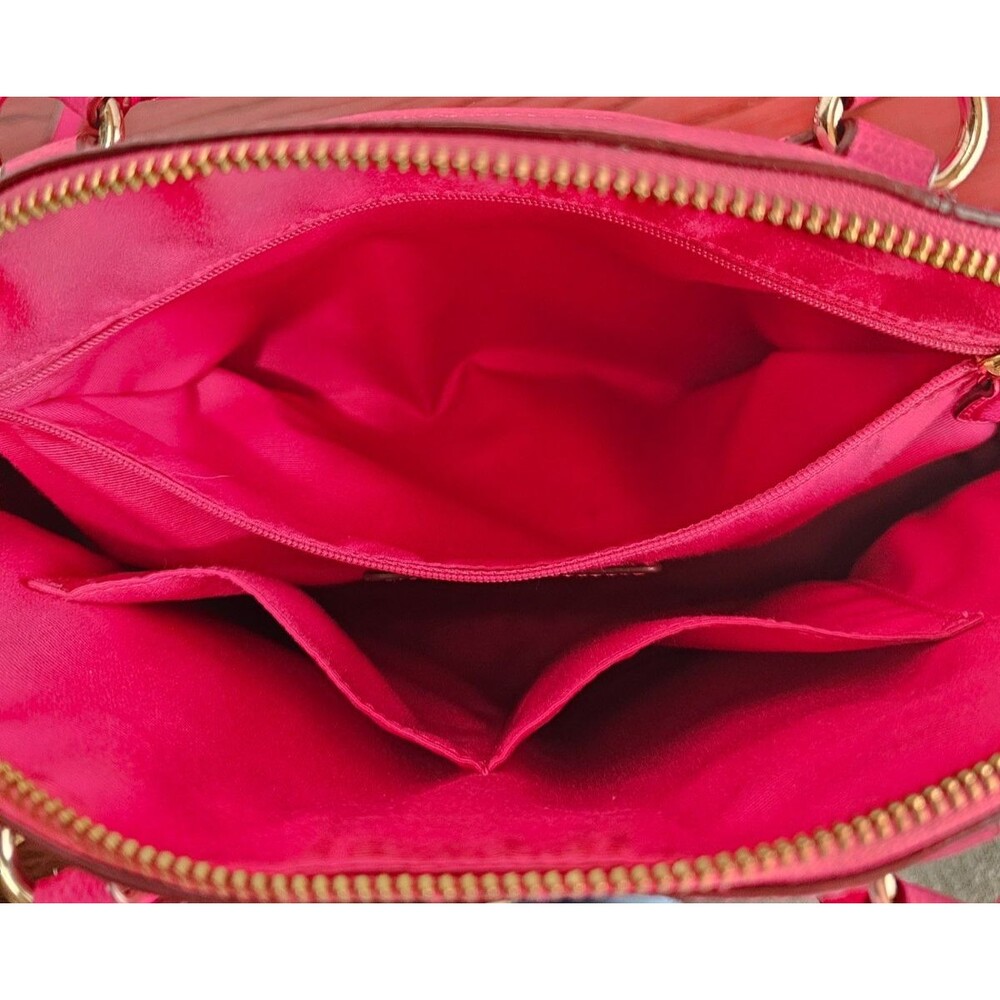 Coach Cora Dome Satchel Pink Crossgrain Leather Crossbody Gold Hardware - Picture 9 of 14